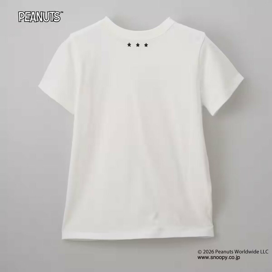 代替キャプション（alt）：ニトリ公式通販ニトリネット　PEANUTSコンパクトTシャツ(65154)（白後）