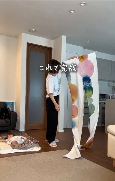 のれんで隠れたクローゼット