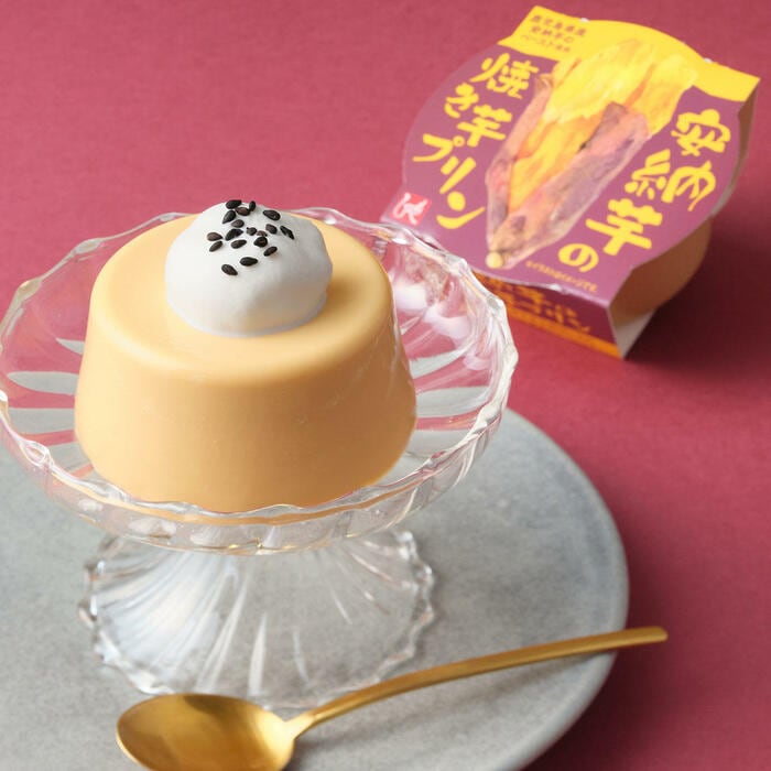 9月下旬発売予定の「もへじ 安納芋の焼き芋プリン」