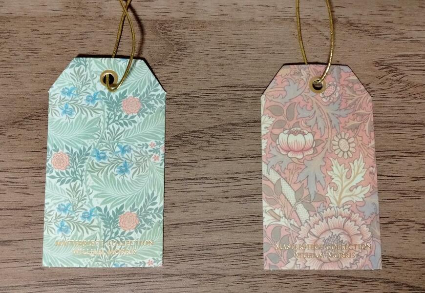 筆者撮影（セリア、ラッピング用 ペーパータグ 10P ウィリアム・モリス）