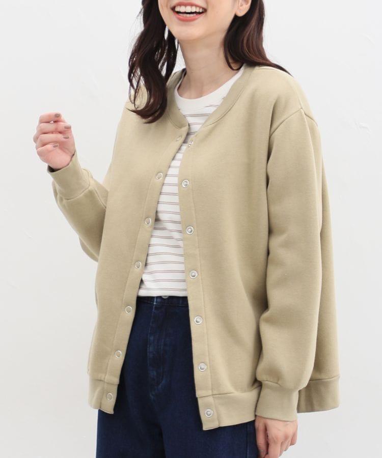 出所：ハニーズ公式通販 ドット釦クルーカーデ