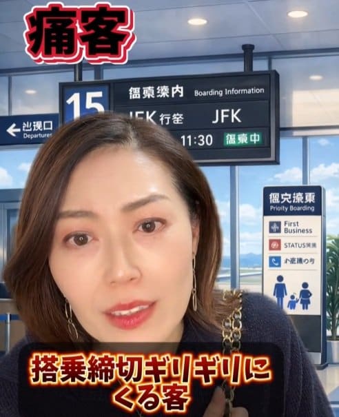 搭乗締切ギリギリ到着は飛行機遅延の原因に