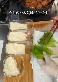 【主婦のやる気65％お弁当記録】レタス上を滑走する『ハンバーグ弁当』に「爆笑」と反響