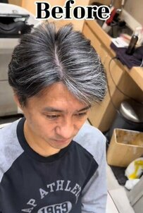 【大変身】白髪をごまかしたい男性…グレイヘアを活かしたヘアスタイルがおしゃれすぎる！