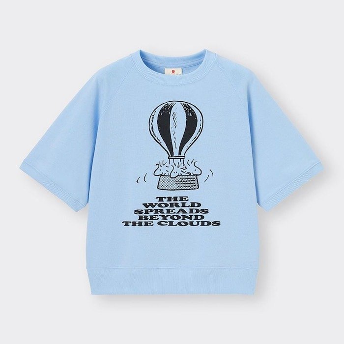 GU、スヌーピーのスウェTライトブルー商品画像