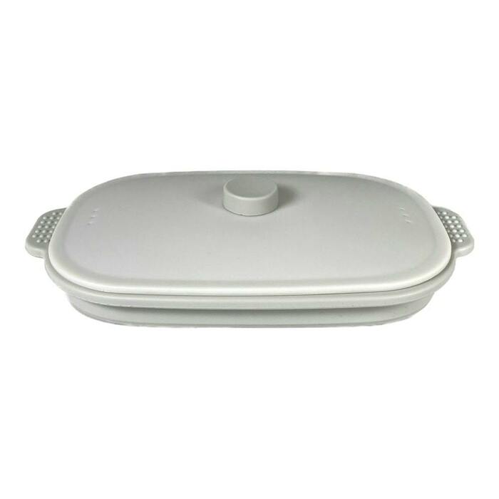 レンジで楽チン シリコンスチーマー 角型 グレー