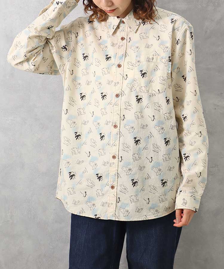 出所：ブルーブルーエ公式　総柄プリントシャツ