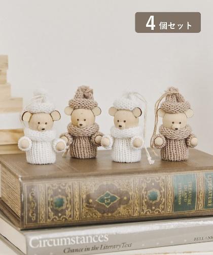 出所：パルグループ公式ファッション通販サイト 3COINS 【Natural Christmas】ニットくまサンタオーナメント4個セット