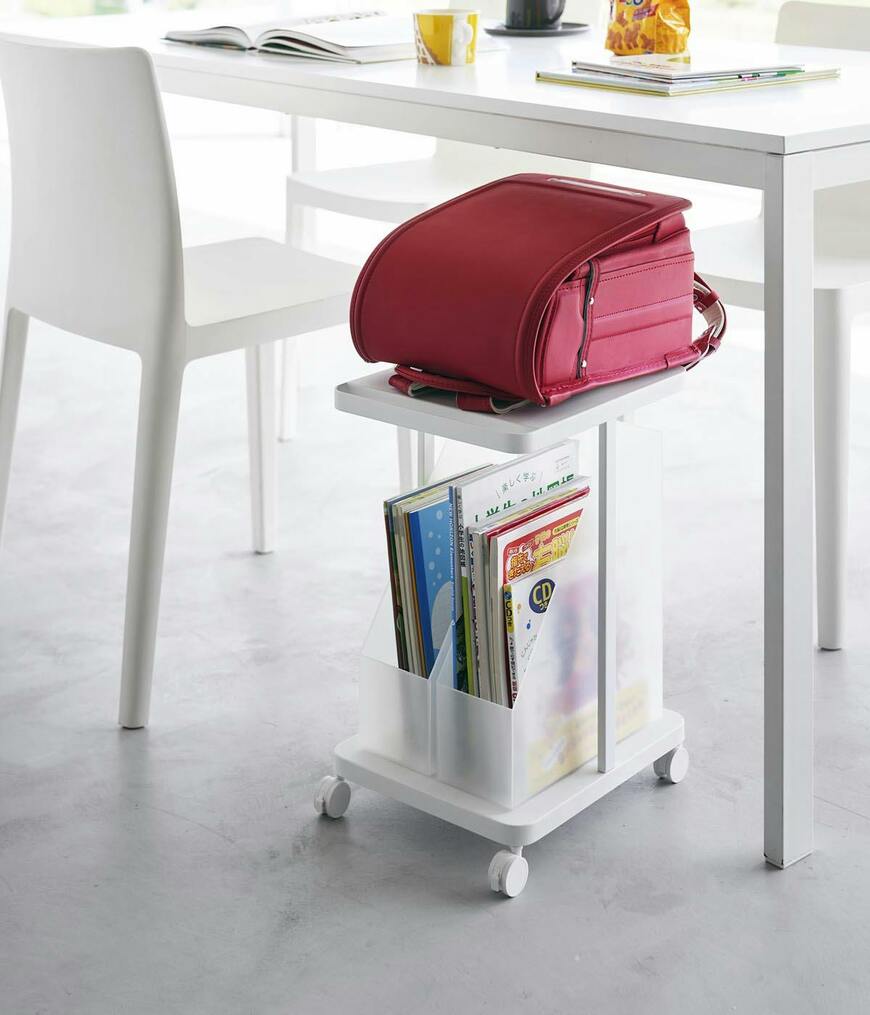 山崎実業株式会社公式　ランドセル収納ラック タワー キャスター付き 2段