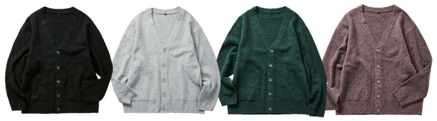 ワークマン モヘヤタッチVネックカーディガン