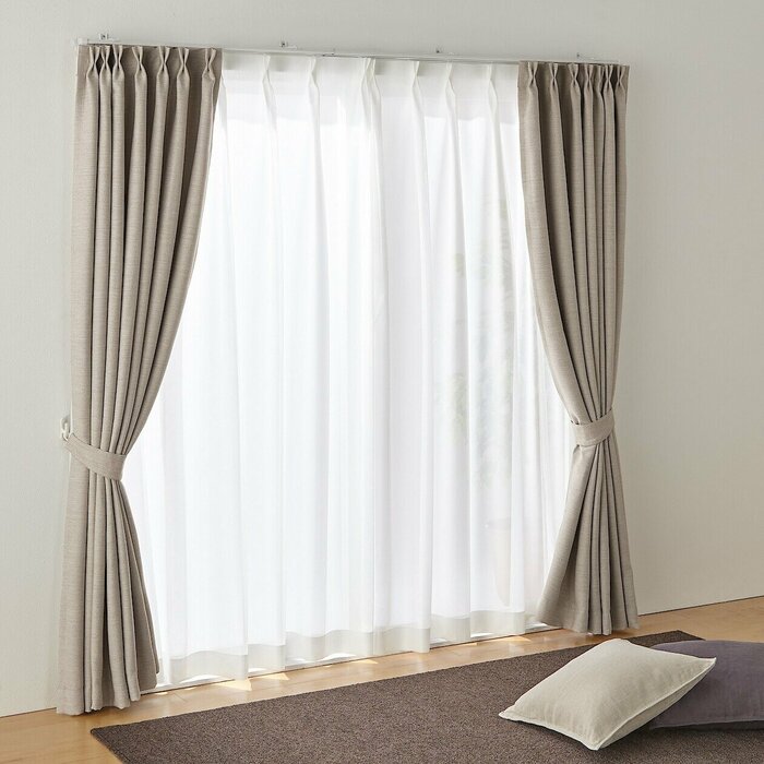 無印良品、レースプリーツカーテン使用例画像