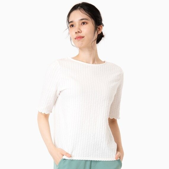 ニトリ公式　UVカットサッカータンブルプルオーバー　　