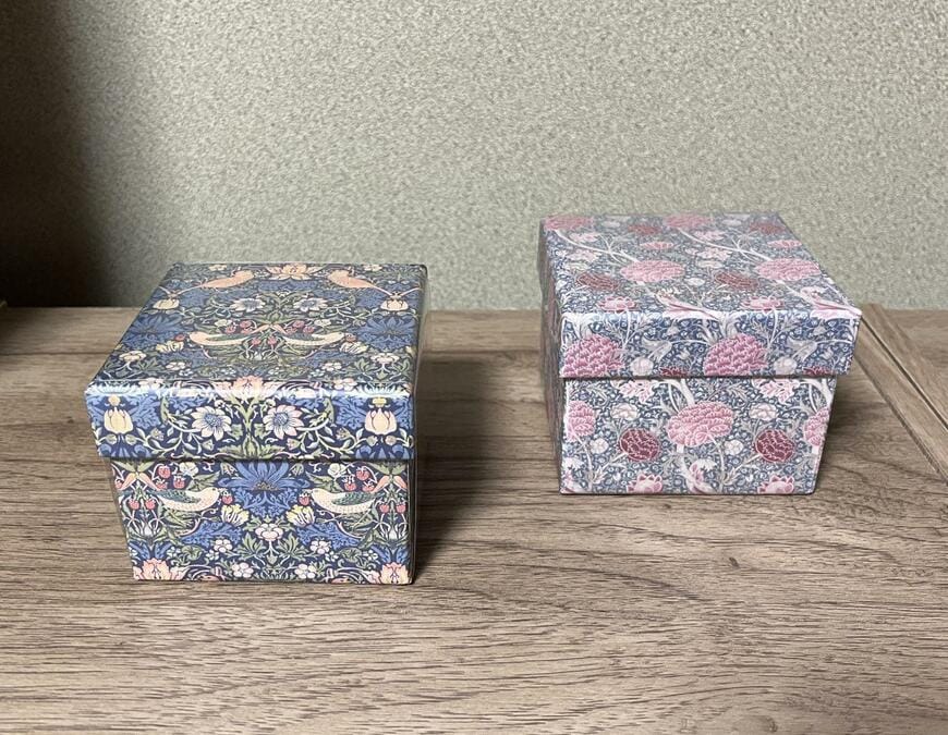 筆者撮影（セリア、ペーパーボックス キューブ 小 マスターピースコレクション/WM）