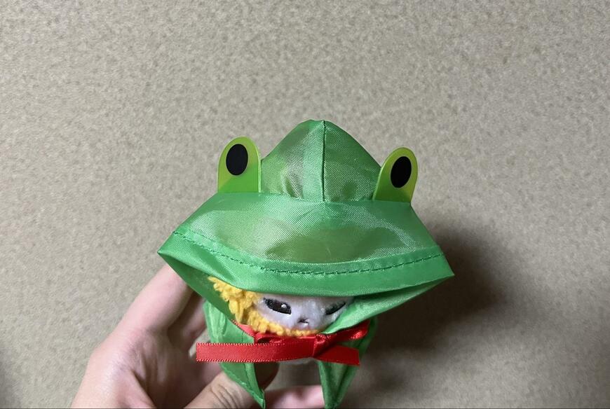セリア、ぬい用カエルポンチョ ヲタコレ画像