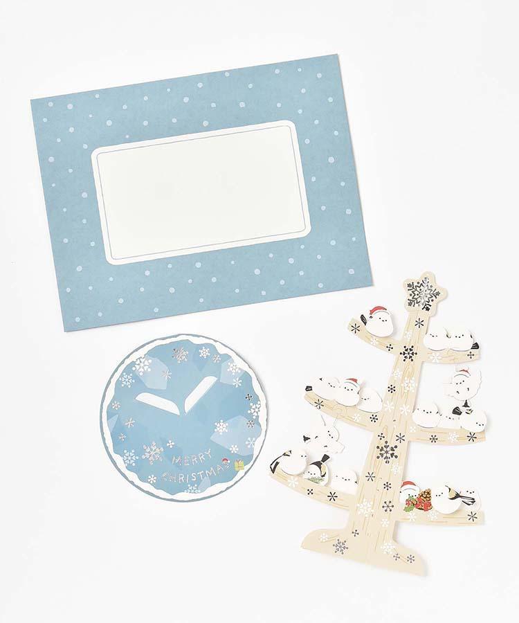 Bleu Bleuet、シマエナガツリークリスマスカード商品画像