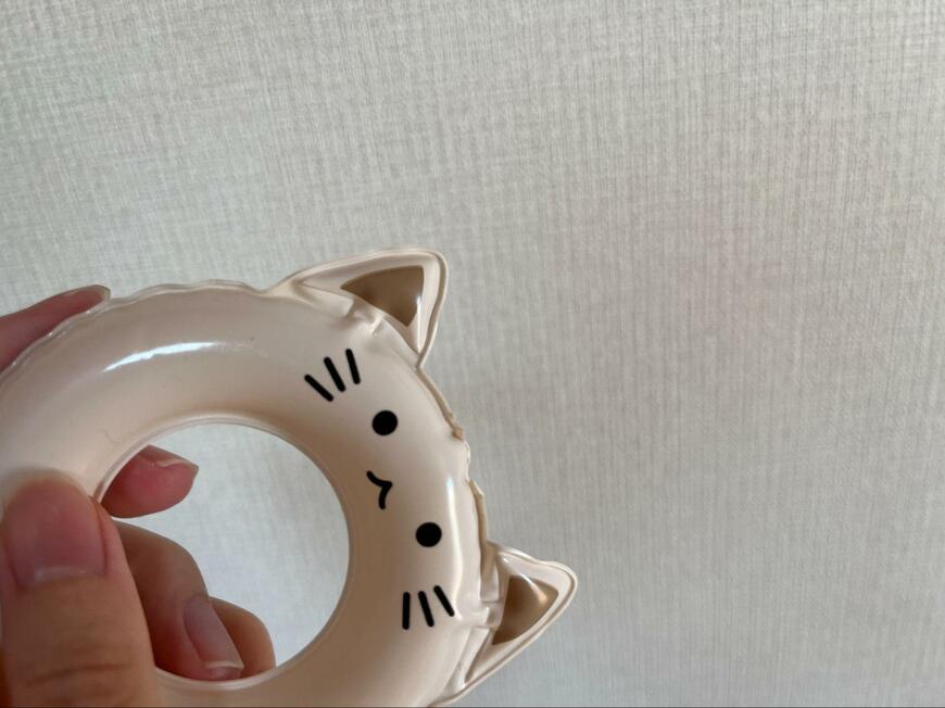 セリア、ミニ浮き輪ネコ画像