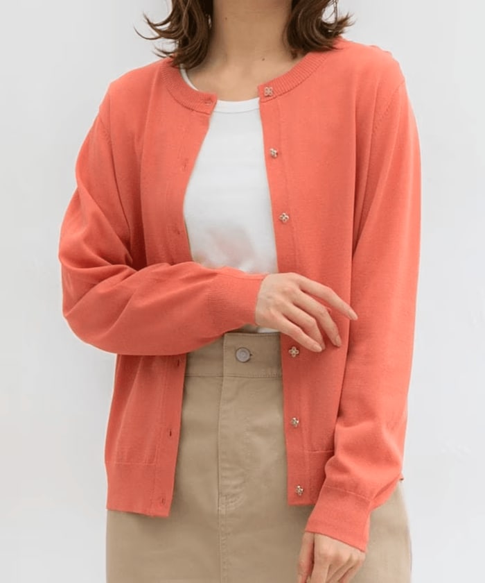 花粉対策変わり釦カーデ