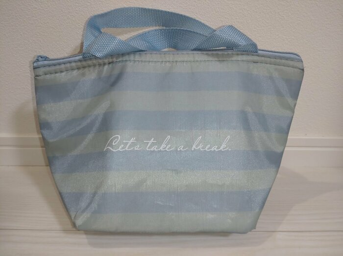 ブルーボーダーの保冷エコバッグ