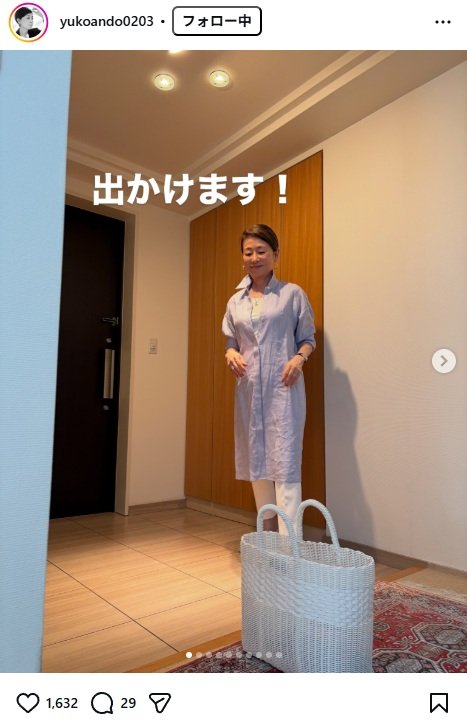 出所：安藤優子のInstagram（＠yukoando0203） 参照日：2026年5月26日