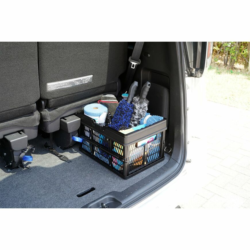 出所:オートバックス公式ブランドサイト AQ. 取っ手付き 折り畳みコンテナ Lサイズ ブラック