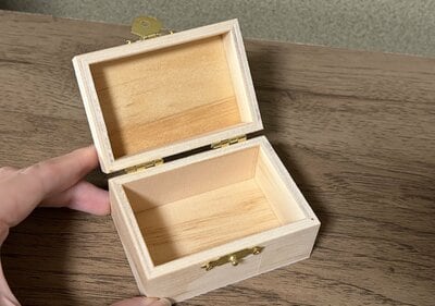 ダイソー、ウッドボックス収納（長方型）筆者撮影写真