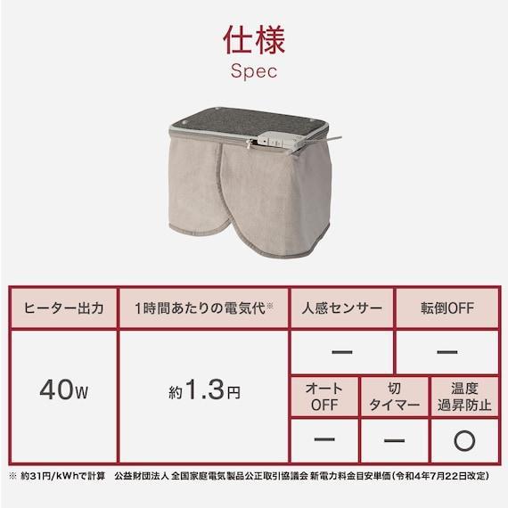ニトリ、マグネット式 足もとデスクヒーター ひざ掛け付き(HH01)商品画像