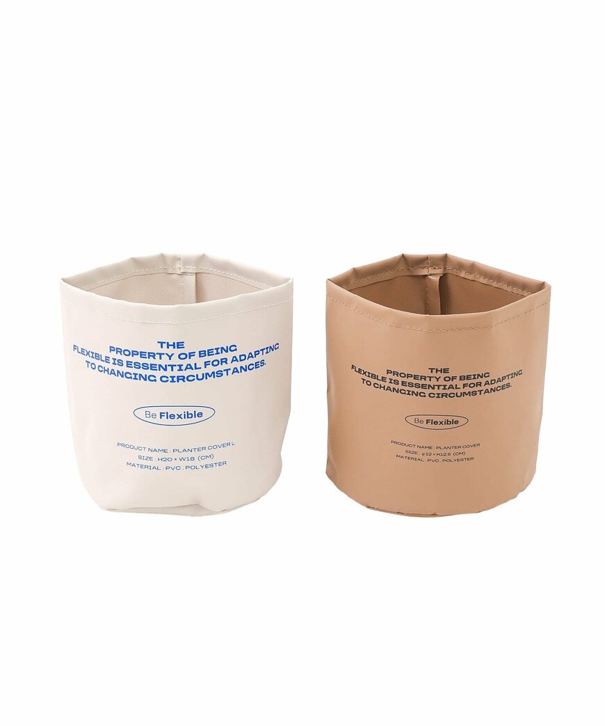 3COINS公式　ターポリンプランターカバー2個セット／インダストリアル