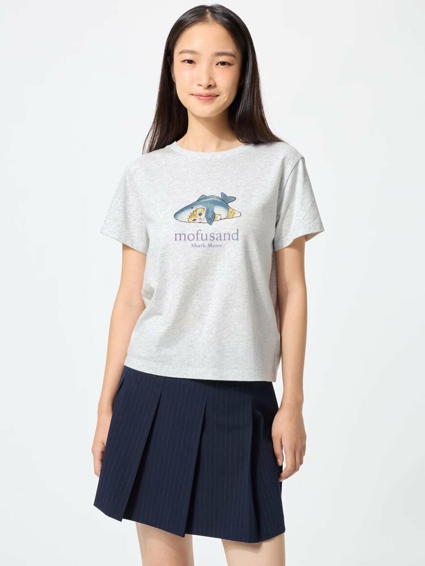 ユニクロ公式「mofusand UT/ショート(LIGHT GRAY)」