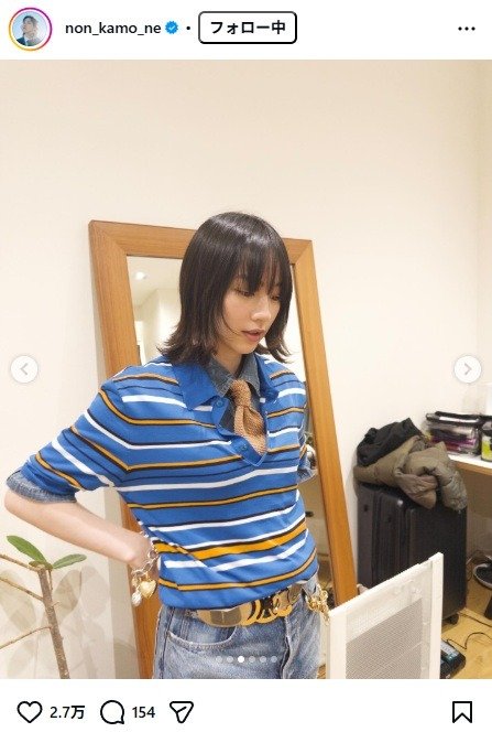 出所：のんのInstagram（＠non_kamo_ne） 参照日：2026年2月25日