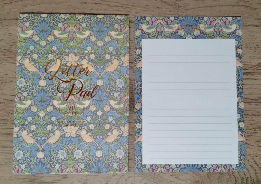 筆者撮影（セリア、便箋 20P ウィリアム・モリスワールド）