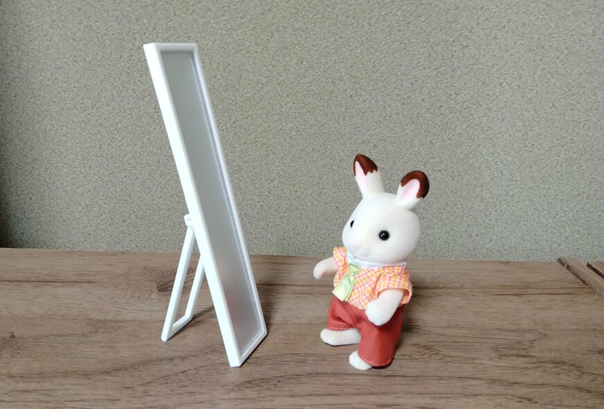 筆者撮影（セリア、ミニチュアスタンドミラー）