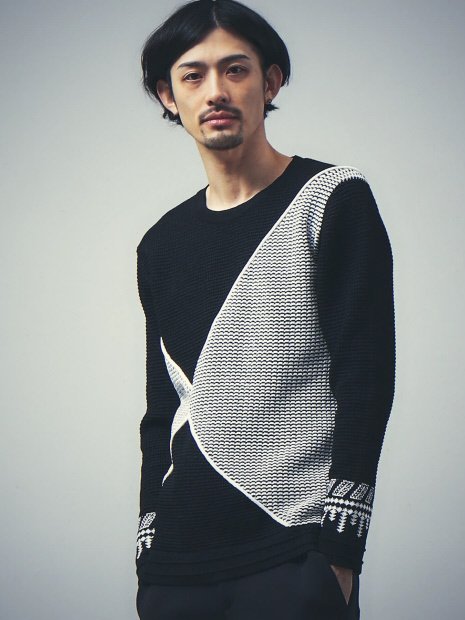 5351プールオム - リンクスパッチワークニット ¥19,440（税込）