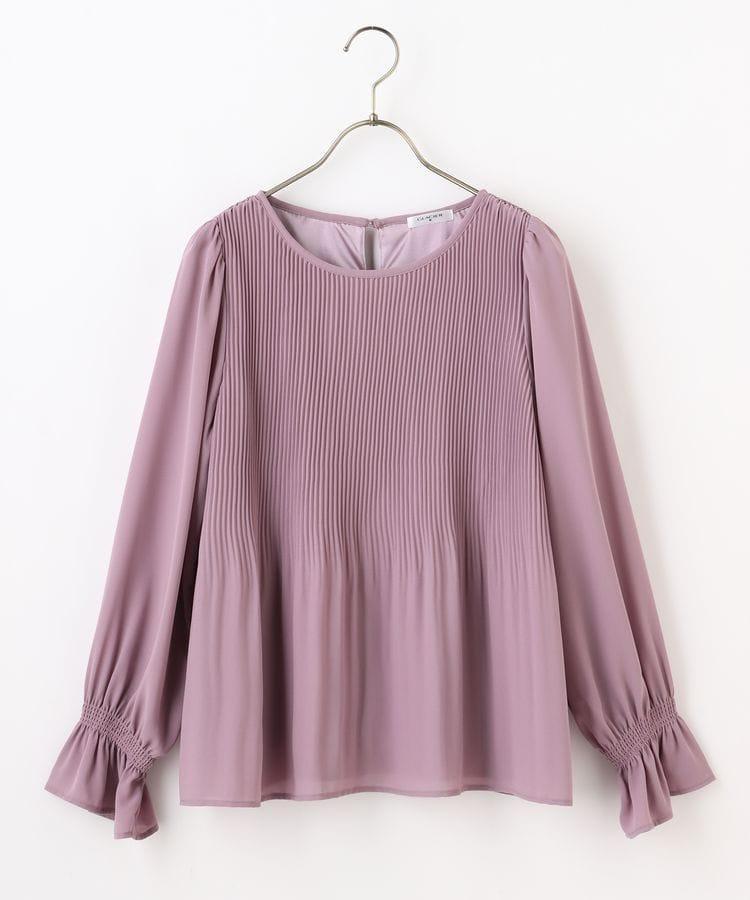 ハニーズ、プリーツ使いブラウス、ピンクパープル商品画像