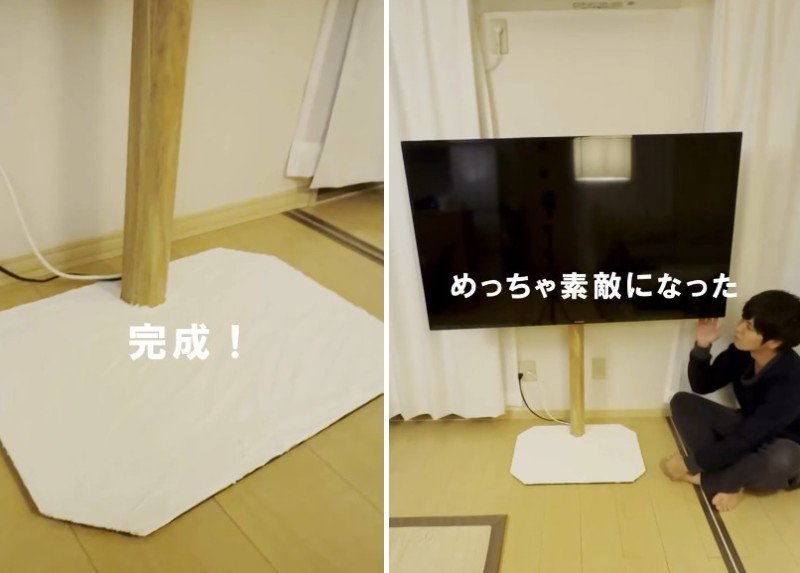白く生まれ変わったTVスタンドの土台（完成）