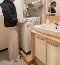 「作ってみたい」築30年賃貸の〈洗面所〉が…　木製格子で〈洗練された空間〉に雰囲気ガラリ