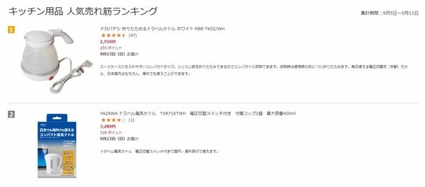 ビックカメラ「キッチン用品ランキング」第1位を獲得（2026年9月12日時点）