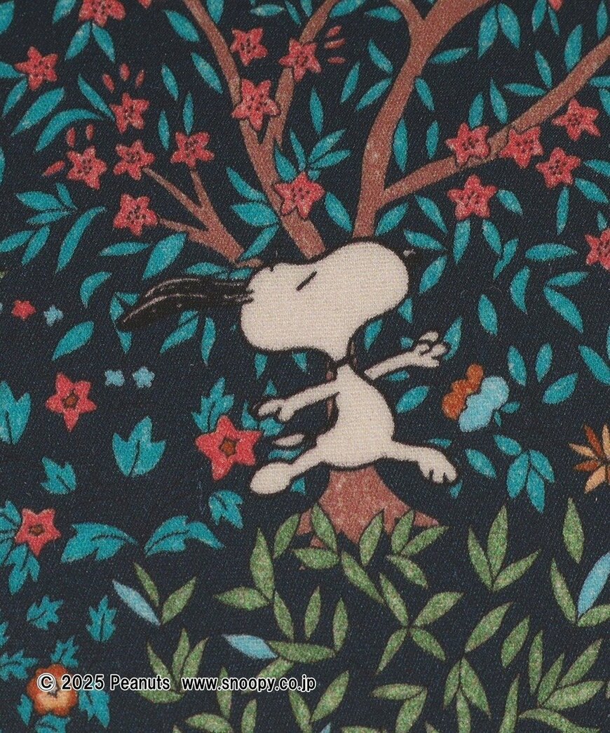 出所：アフタヌーンティー公式　スクエアミニトートバッグ／リバティプリント／PEANUTS　ネイビー