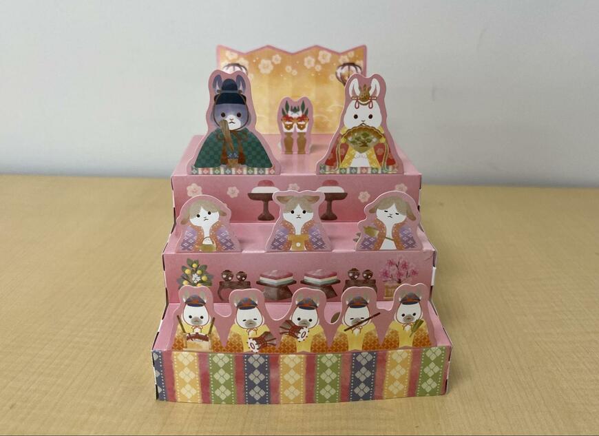 キャンドゥ、組み立てディスプレイ ひな壇 うさぎひな祭り柄