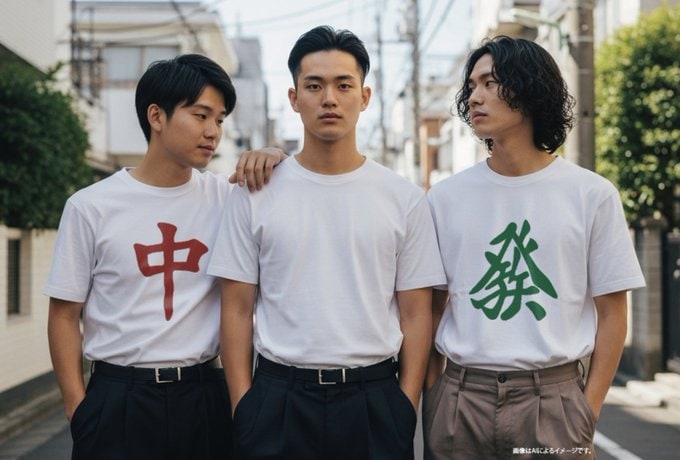 白の無地Tシャツを勝手に白牌にするTシャツ