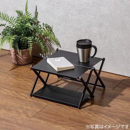ニトリ公式通販ニトリネット テーブルにもなる3段ラック 収納袋付 (G01)画像