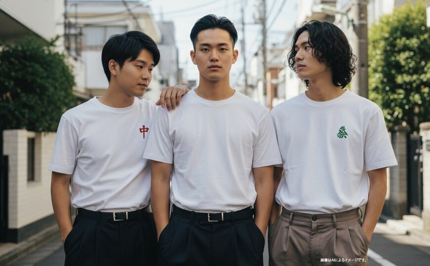 白の無地Tシャツを勝手に白牌にするTシャツ