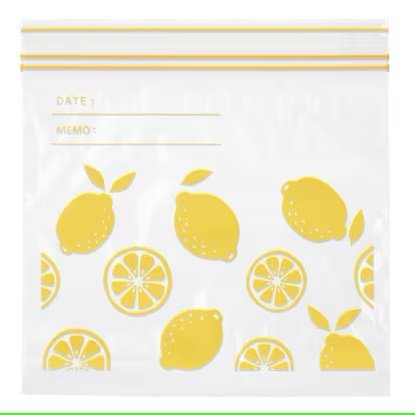 フリーザーバッグ ダブルジッパー マチ無し