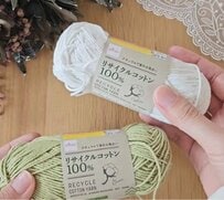 【100均】ダイソーの“リサイクルコットン”で編む「お花シュシュ」の編み方に約4万3000回再生「作っている時からお花モリモリで可愛い」の声
