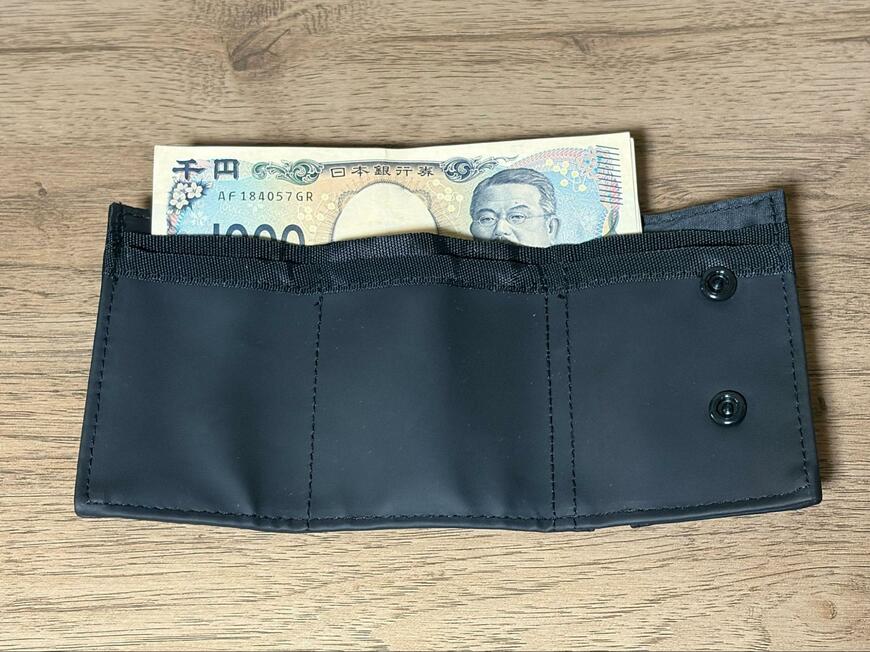 筆者撮影（ダイソー、三つ折り財布）