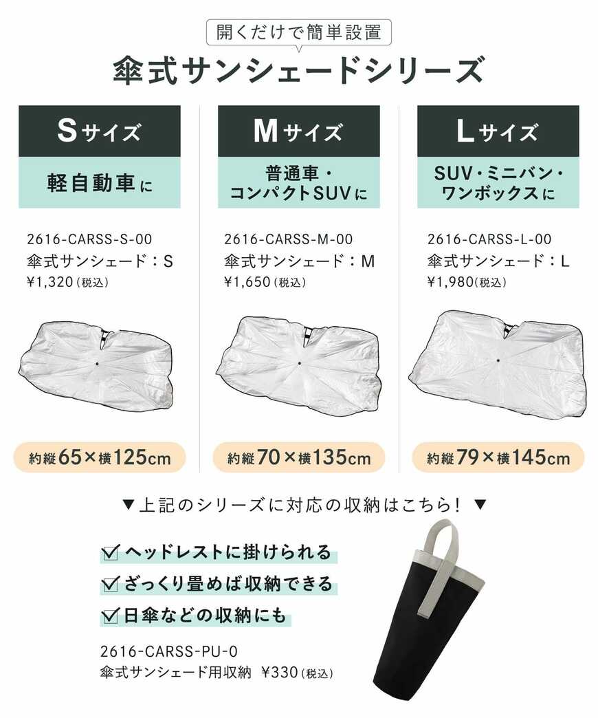 車種に合わせて3種類からチョイスできる