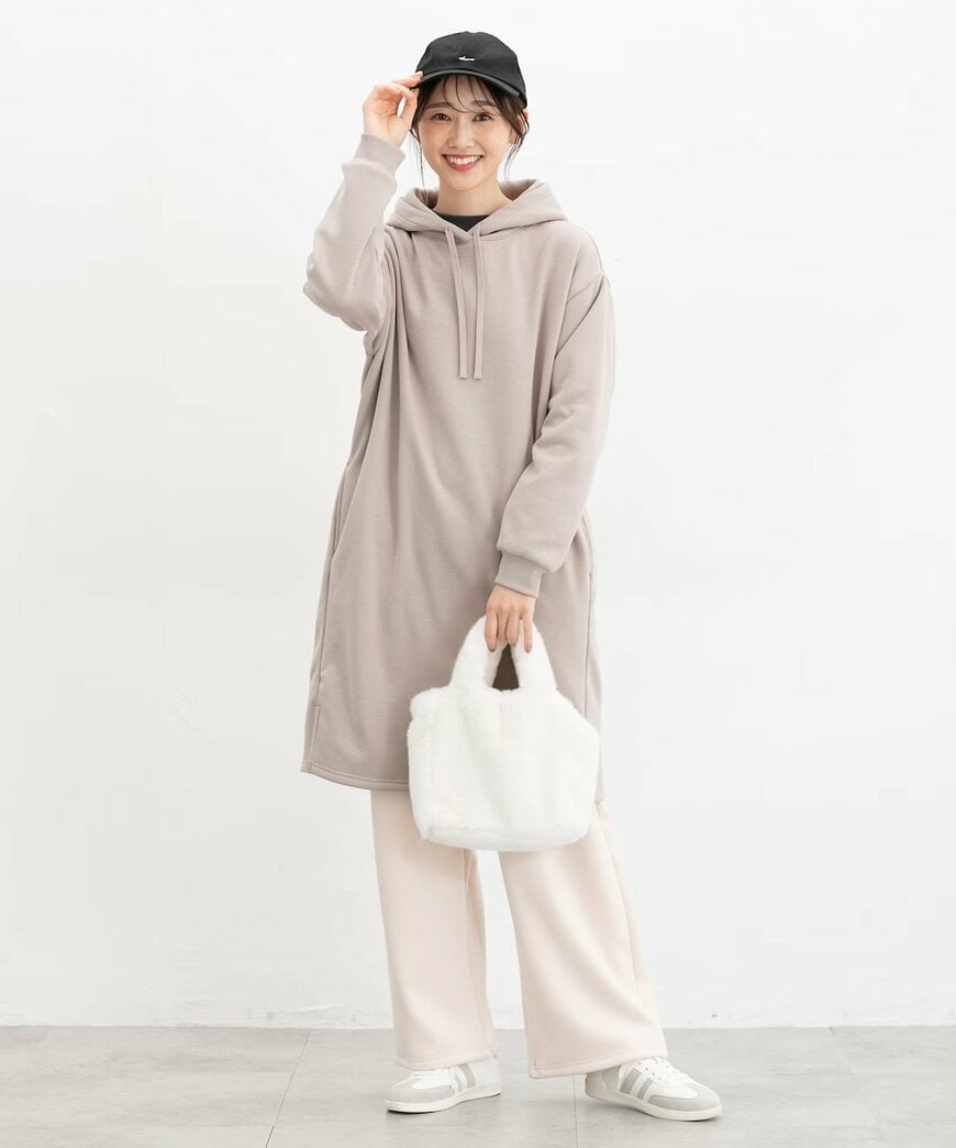 ハニーズ公式販売　あったかパーカーワンピ画像