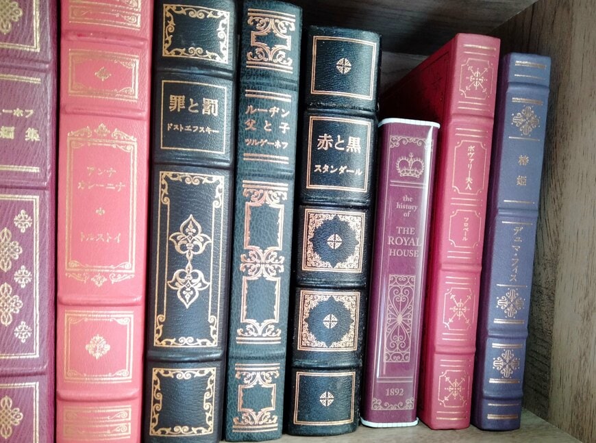 筆者撮影（ダイソー　お札が入れられる貯金箱（ブック柄）180×90×30mm）