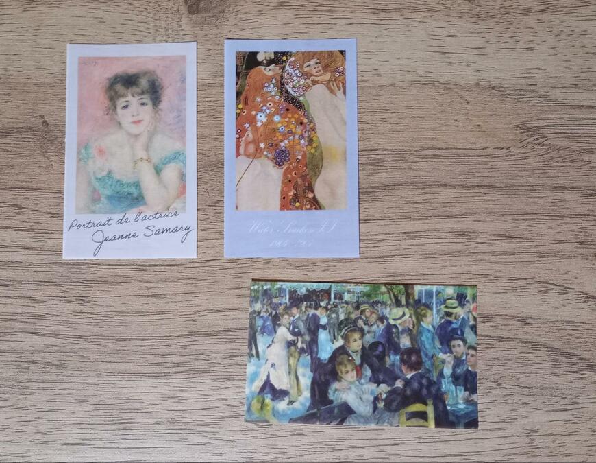 出所：筆者撮影（ダイソー、カスタムステッカーセット-クリムト-10pieces・カスタムステッカーセット-ルノワール-10pieces）