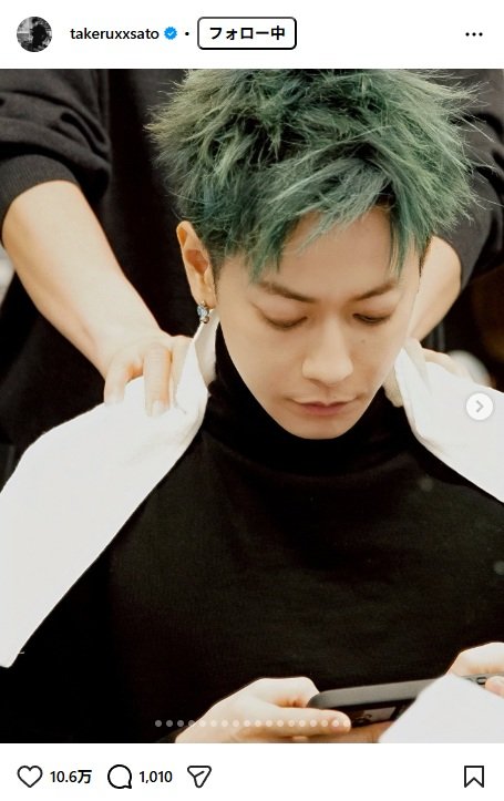 出所：佐藤健のInstagram（＠takeruxxsato）　参照日：2025年11月14日