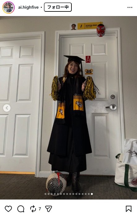 出所：原田愛のInstagram（＠ai.highfive）　参照日：2025年12月16日